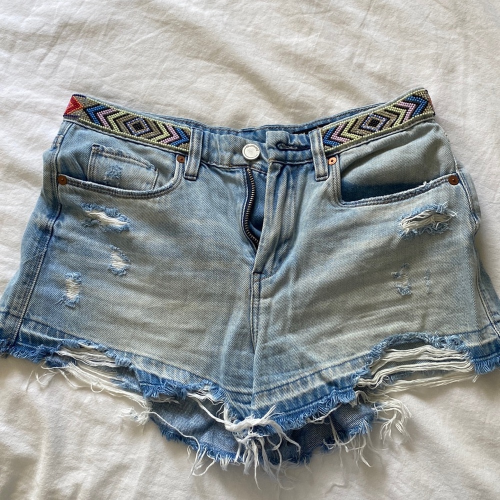 Blank NYC Denim Shorts, beaded waist